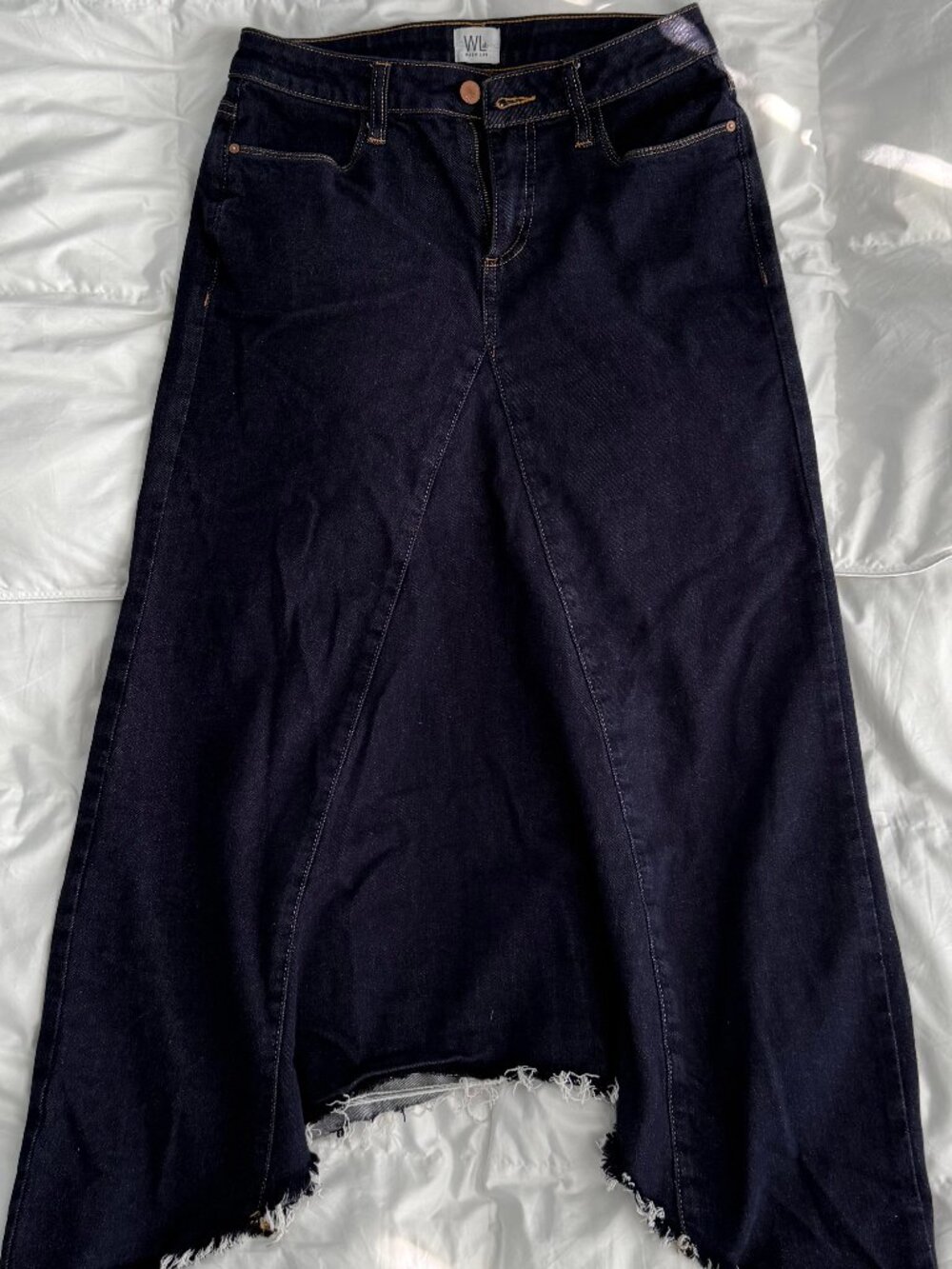 Dark Wash Denim Maxi Skirt